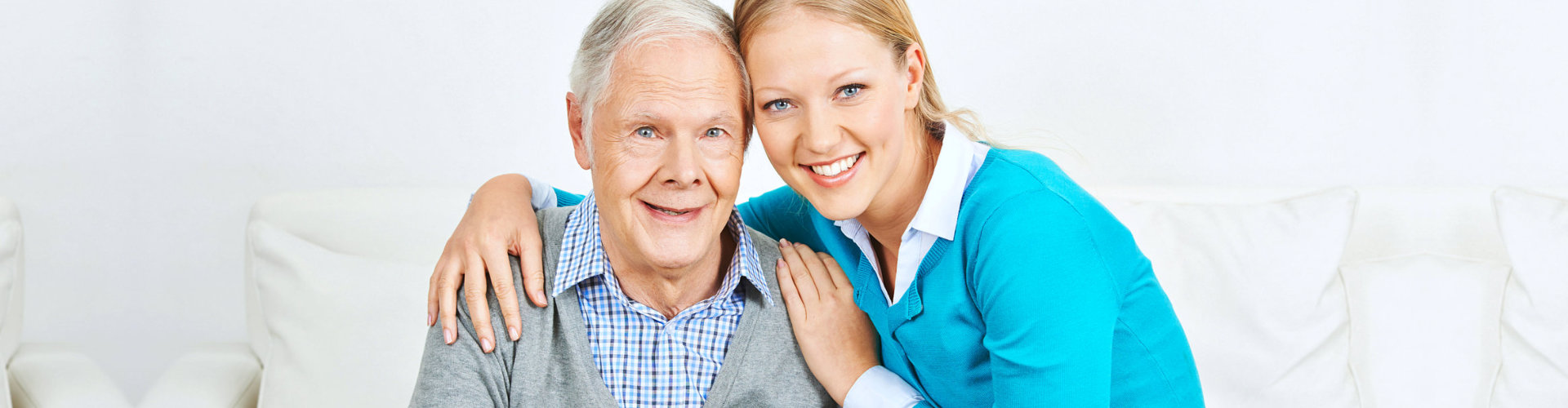 two people smiling