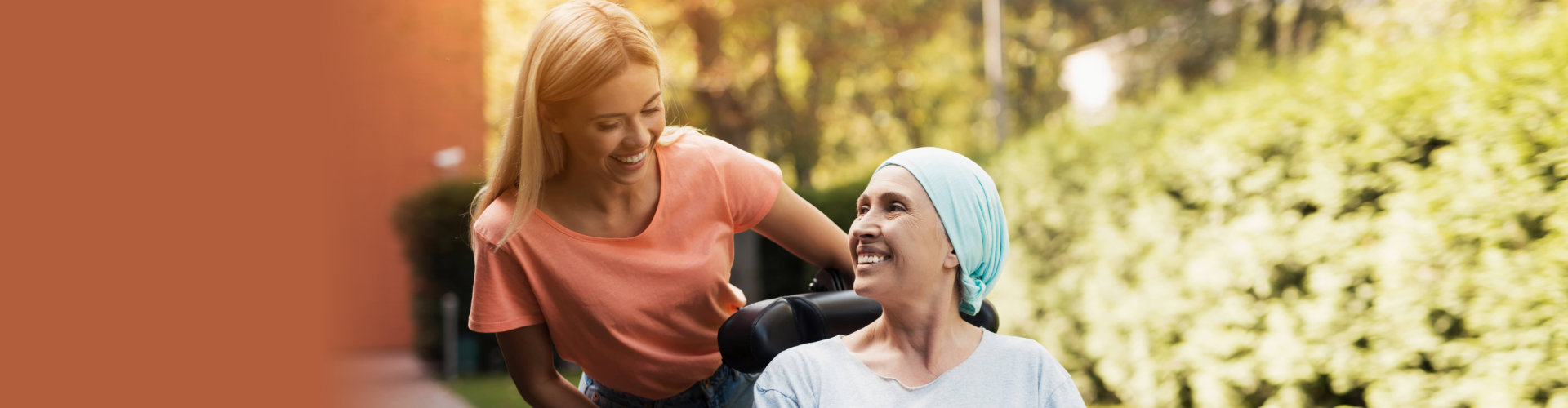 two ladies talking happily