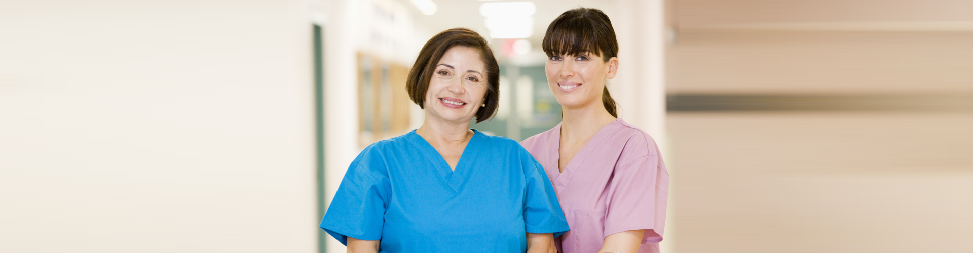 two happy caregivers